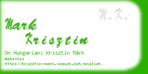 mark krisztin business card
